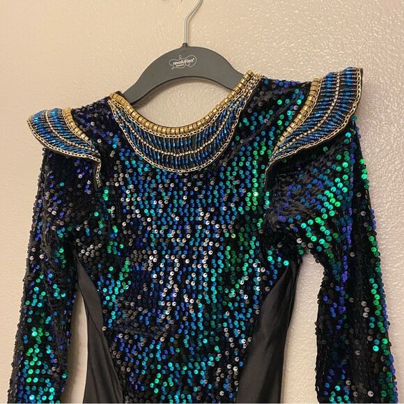 Revolution Black and Blue Sequin Dance Costume - Picture 3 of 10